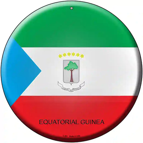 Equatorial Guinea Country Novelty Metal Circular Sign 12" (C)