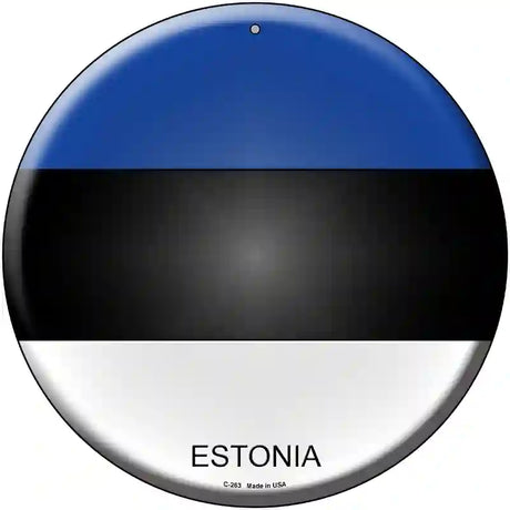 Estonia Country Novelty Metal Circular Sign 12" (C)