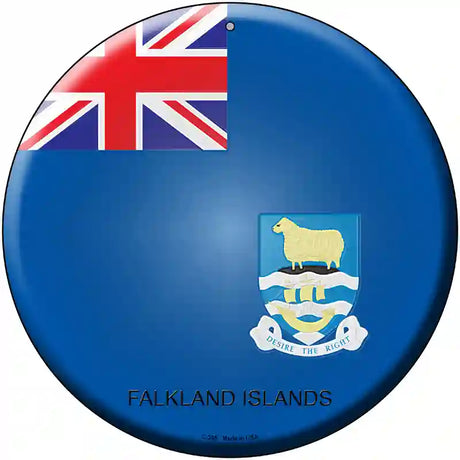 Falkland Islands Country Novelty Metal Circular Sign 12" (C)