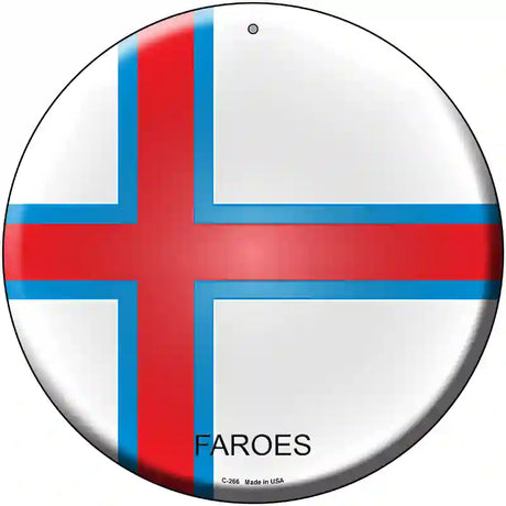 Faroes Country Novelty Metal Circular Sign 12" (C)