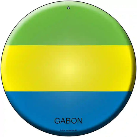 Gabon Country Novelty Metal Circular Sign 12" (C)