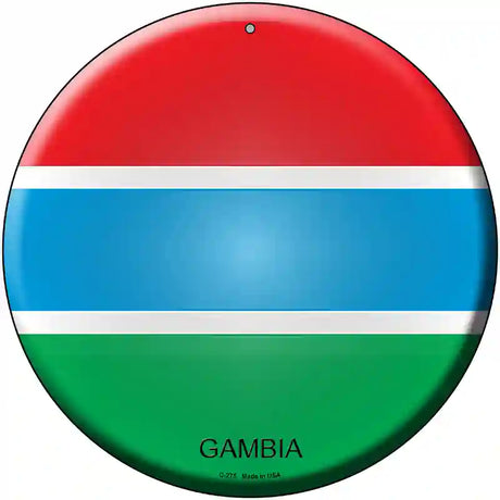 Gambia Country Novelty Metal Circular Sign 12" (C)