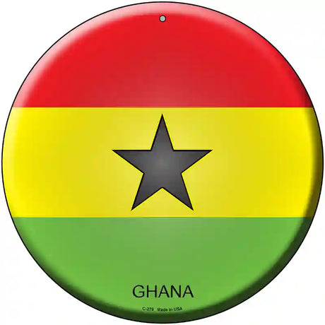 Ghana Country Novelty Metal Circular Sign 12" (C)