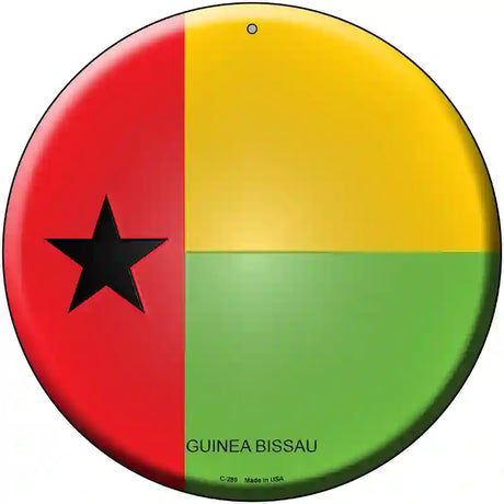 Guinea Bissau Country Novelty Metal Circular Sign 12" (C)