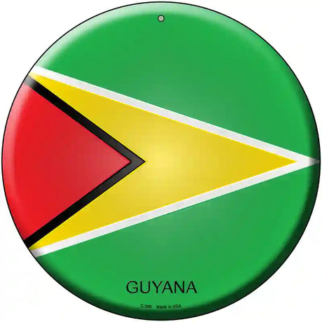 Guyana Country Novelty Metal Circular Sign 12" (C)