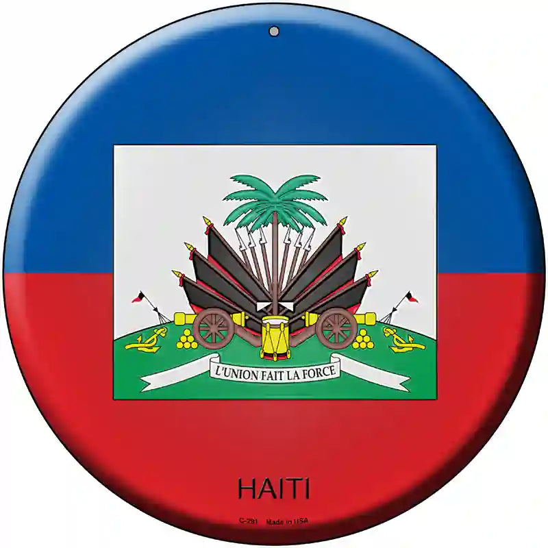 Haiti Country Novelty Metal Circular Sign 12" (C)