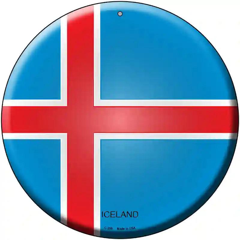 Iceland Country Novelty Metal Circular Sign 12" (C)