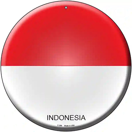 Indonesia Country Novelty Metal Circular Sign 12" (C)