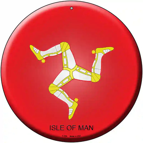 Isle Of Man Country Novelty Metal Circular Sign 12" (C)