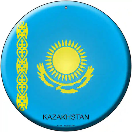 Kazakhstan Country Novelty Metal Circular Sign 12" (C)