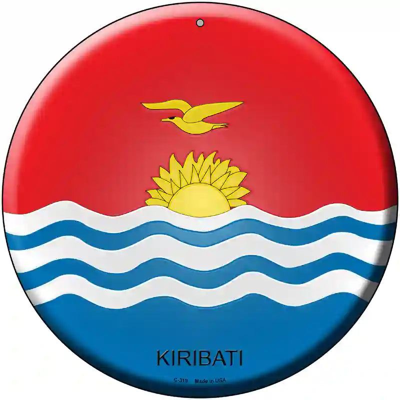 Kiribati Country Novelty Metal Circular Sign 12" (C)