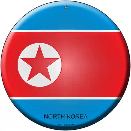 North Korea Country Novelty Metal Circular Sign 12" (C)