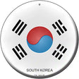 South Korea Country Novelty Metal Circular Sign 12" (C)