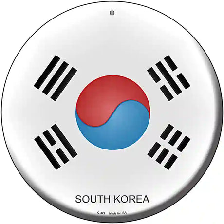 South Korea Country Novelty Metal Circular Sign 12" (C)