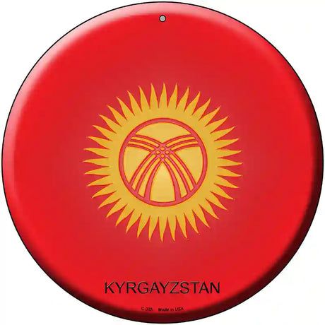 Kyrgayzstan Country Novelty Metal Circular Sign 12" (C)