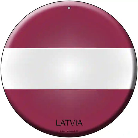 Latvia Country Novelty Metal Circular Sign 12" (C)