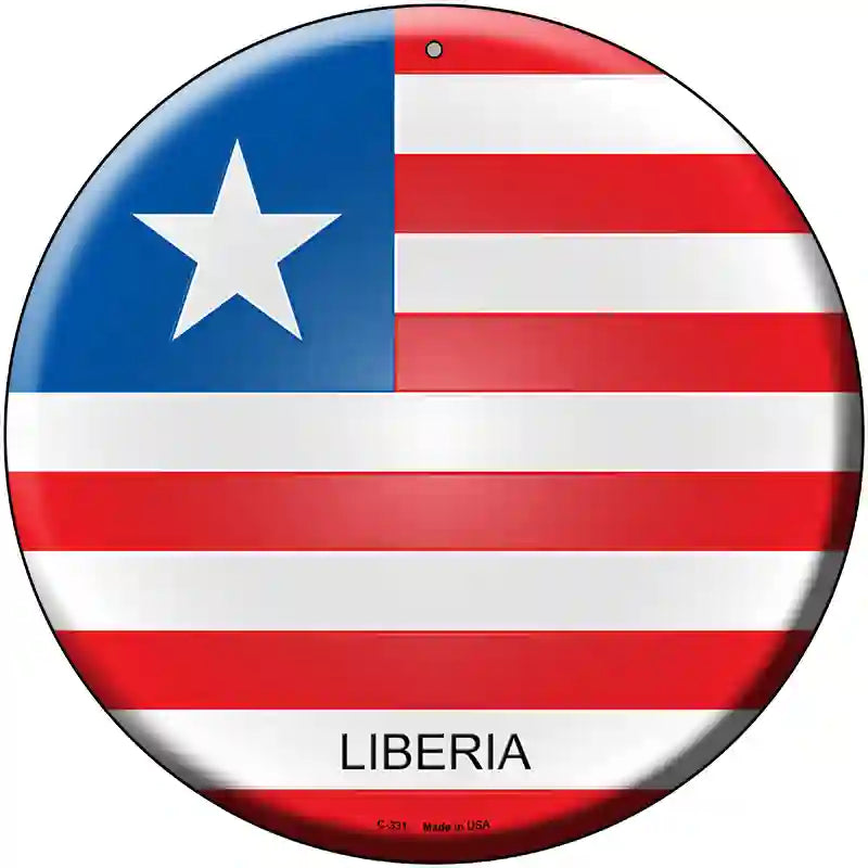 Liberia Country Novelty Metal Circular Sign 12" (C)