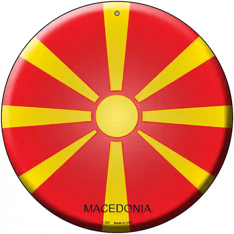 Macedonia Country Novelty Metal Circular Sign 12" (C)