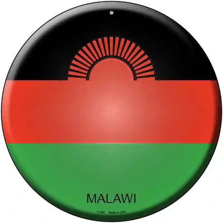 Malawi Country Novelty Metal Circular Sign 12" (C)