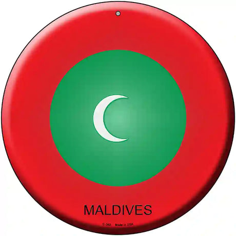 Maldives Country Novelty Metal Circular Sign 12" (C)