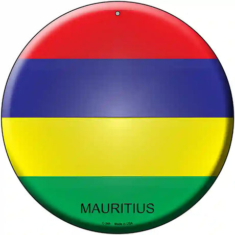 Mauritius Country Novelty Metal Circular Sign 12" (C)