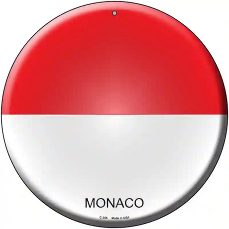 Monaco Country Novelty Metal Circular Sign 12" (C)