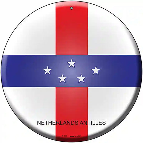 Netherlands Artilles Country Novelty Metal Circular Sign 12" (C)