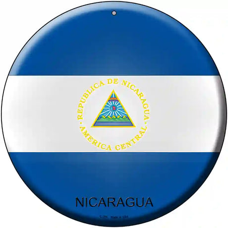 Nicaragua Country Novelty Metal Circular Sign 12" (C)