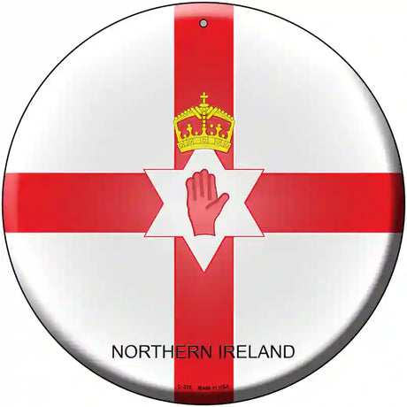 Northern Ireland Country Novelty Metal Circular Sign 12" (C)