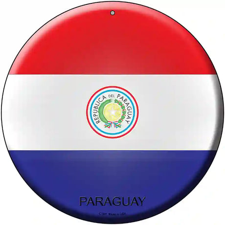 Paraguay Country Novelty Metal Circular Sign 12" (C)