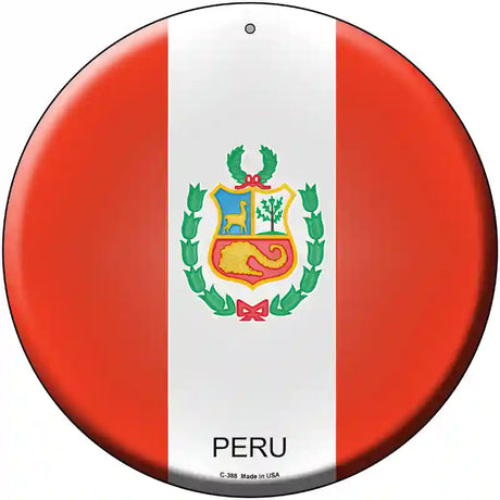 Peru Country Novelty Metal Circular Sign 12" (C)