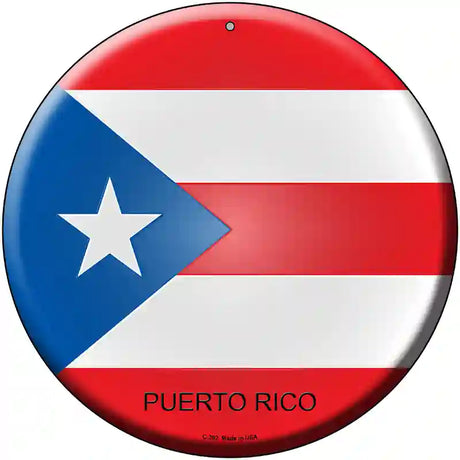 Puerto Rico Country Novelty Metal Circular Sign 12" (C)