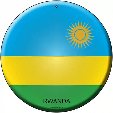 Rwanda Country Novelty Metal Circular Sign 12" (C)