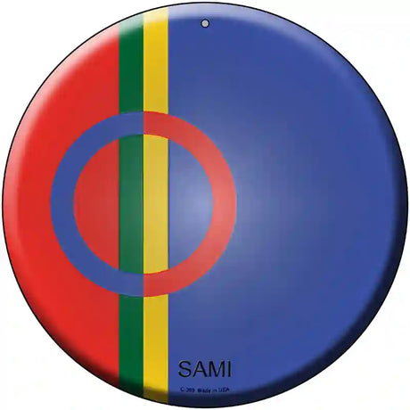 Sami Country Novelty Metal Circular Sign 12" (C)