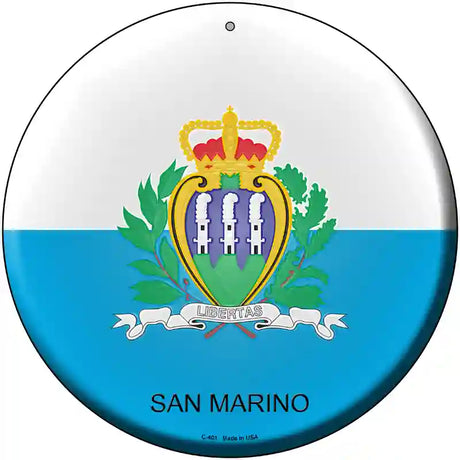 San Marino Country Novelty Metal Circular Sign 12" (C)