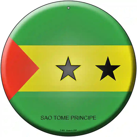 Sao Tome Principe Country Novelty Metal Circular Sign 12" (C)