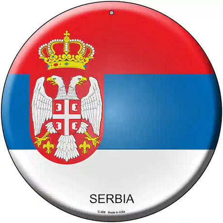 Serbia Country Novelty Metal Circular Sign 12" (C)