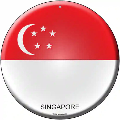 Singapore Country Novelty Metal Circular Sign 12" (C)