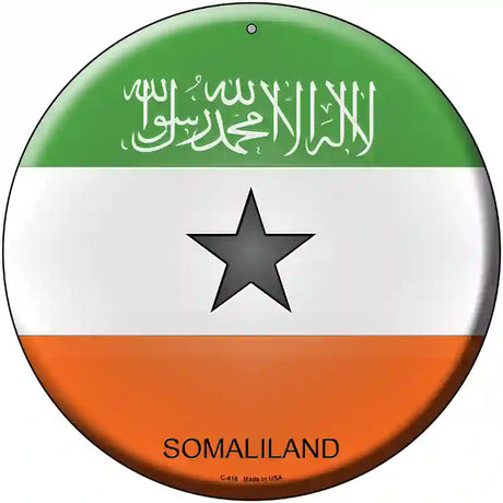 Somaliland Country Novelty Metal Circular Sign 12" (C)