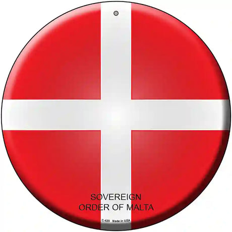 Sovereign Order of Malta Country Novelty Metal Circular Sign 12" (C)