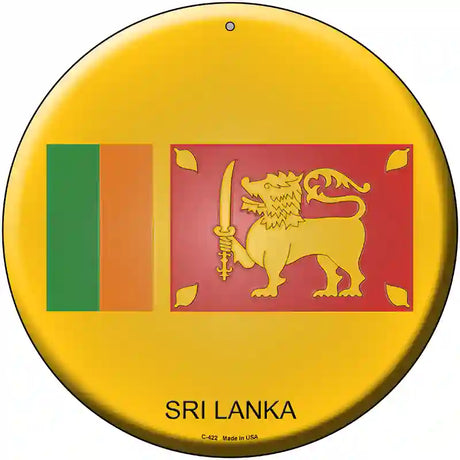 Sri Lanka Novelty Metal Circular Sign 12" (C)