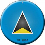 St Lucia Country Novelty Metal Circular Sign 12" (C)