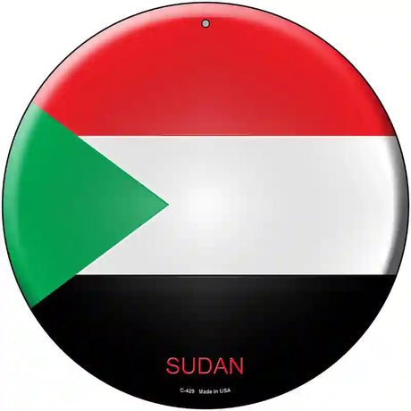 Sudan Country Novelty Metal Circular Sign 12" (C)