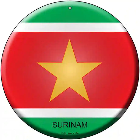 Surinam Country Novelty Metal Circular Sign 12" (C)