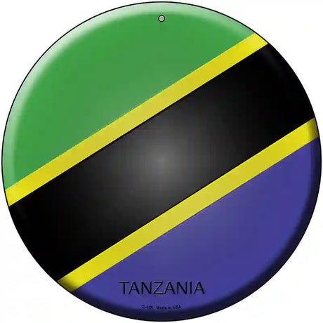 Tanzania Country Novelty Metal Circular Sign 12" (C)