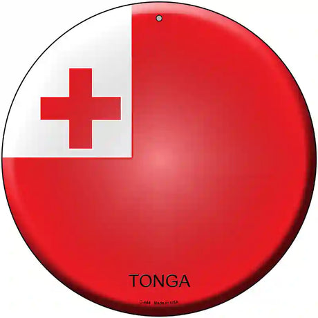 Tonga Country Novelty Metal Circular Sign 12" (C)