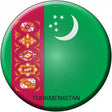 Turkmenistan Country Novelty Metal Circular Sign 12" (C)