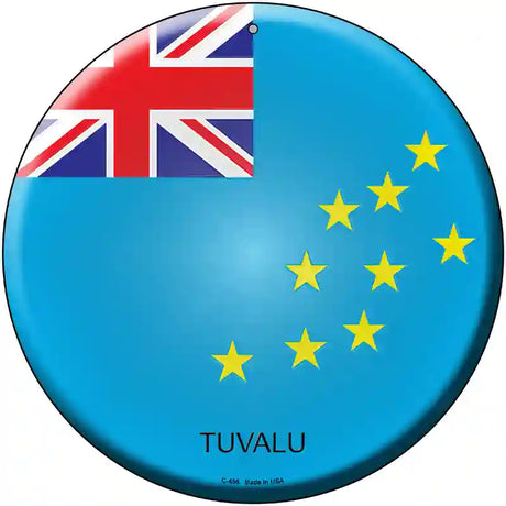 Tuvalu Country Novelty Metal Circular Sign 12" (C)