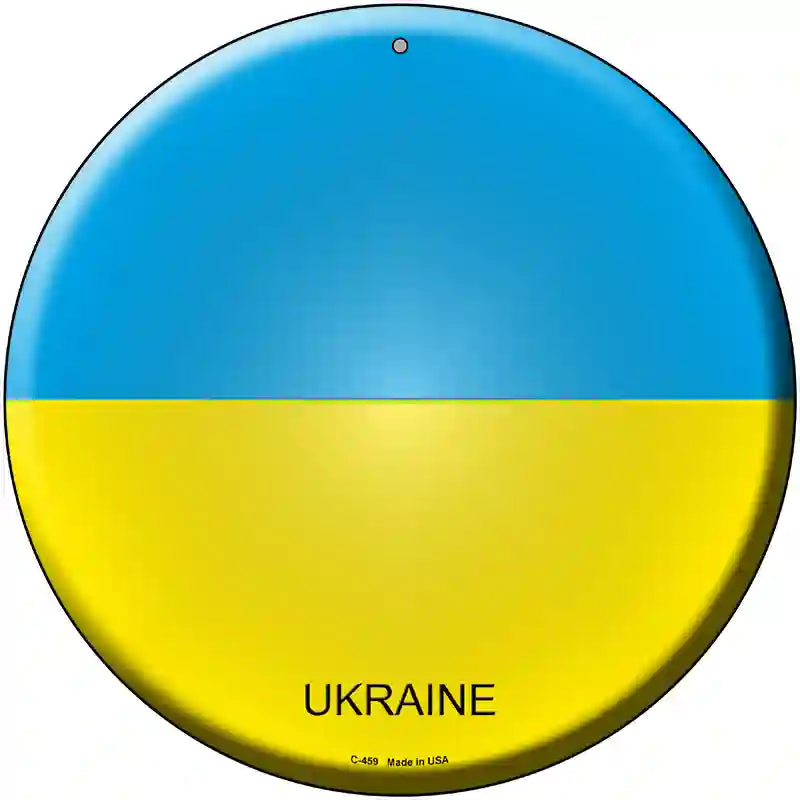 Ukraine Country Novelty Metal Circular Sign 12" (C)