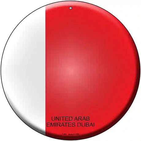 UN Arab Emirates Dubai Novelty Metal Circular Sign 12" (C)